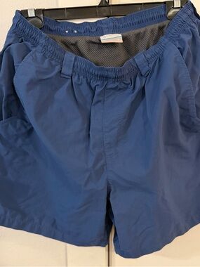 Columbia Men's Blue Athletic Elastic-Waist Shorts